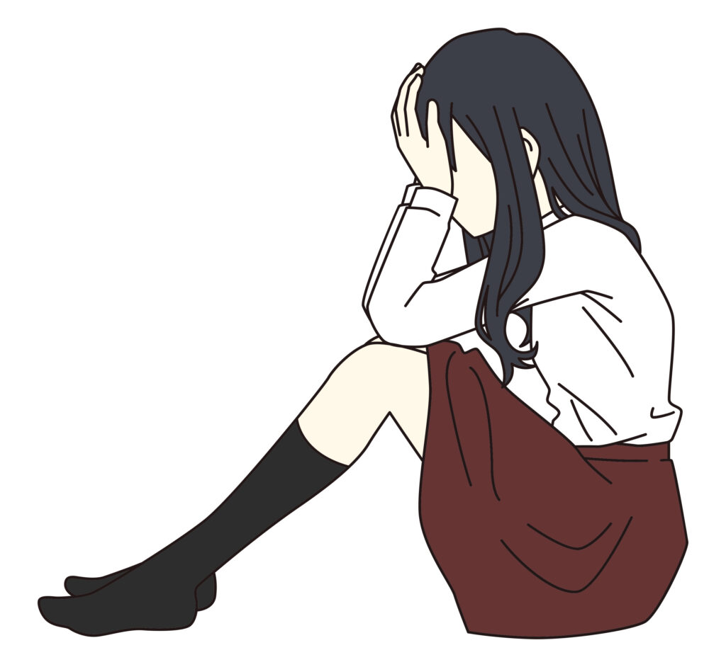 悲しい　女子高生